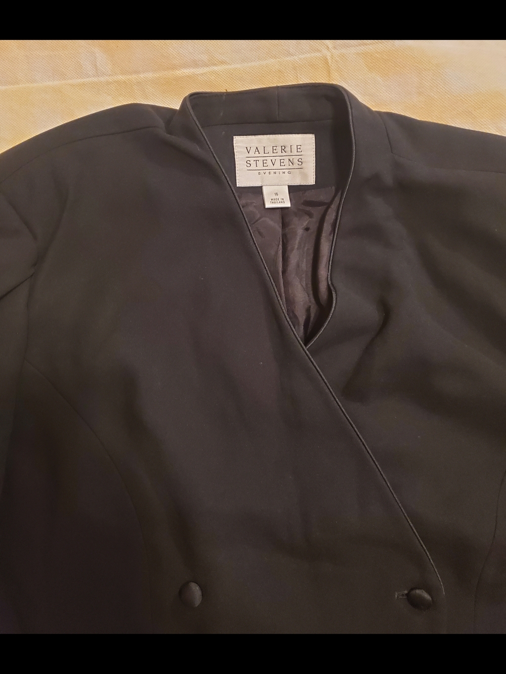 Valerie Stevens Black Double-Row Buttoned Blazer - Picture 3 of 3